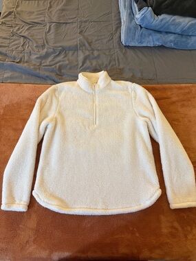 H&M Cream Sherpa Quarter-Zip Pullover